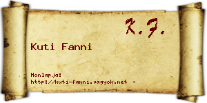 Kuti Fanni névjegykártya