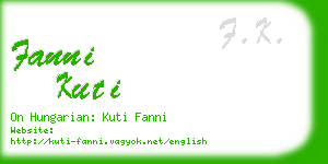 fanni kuti business card